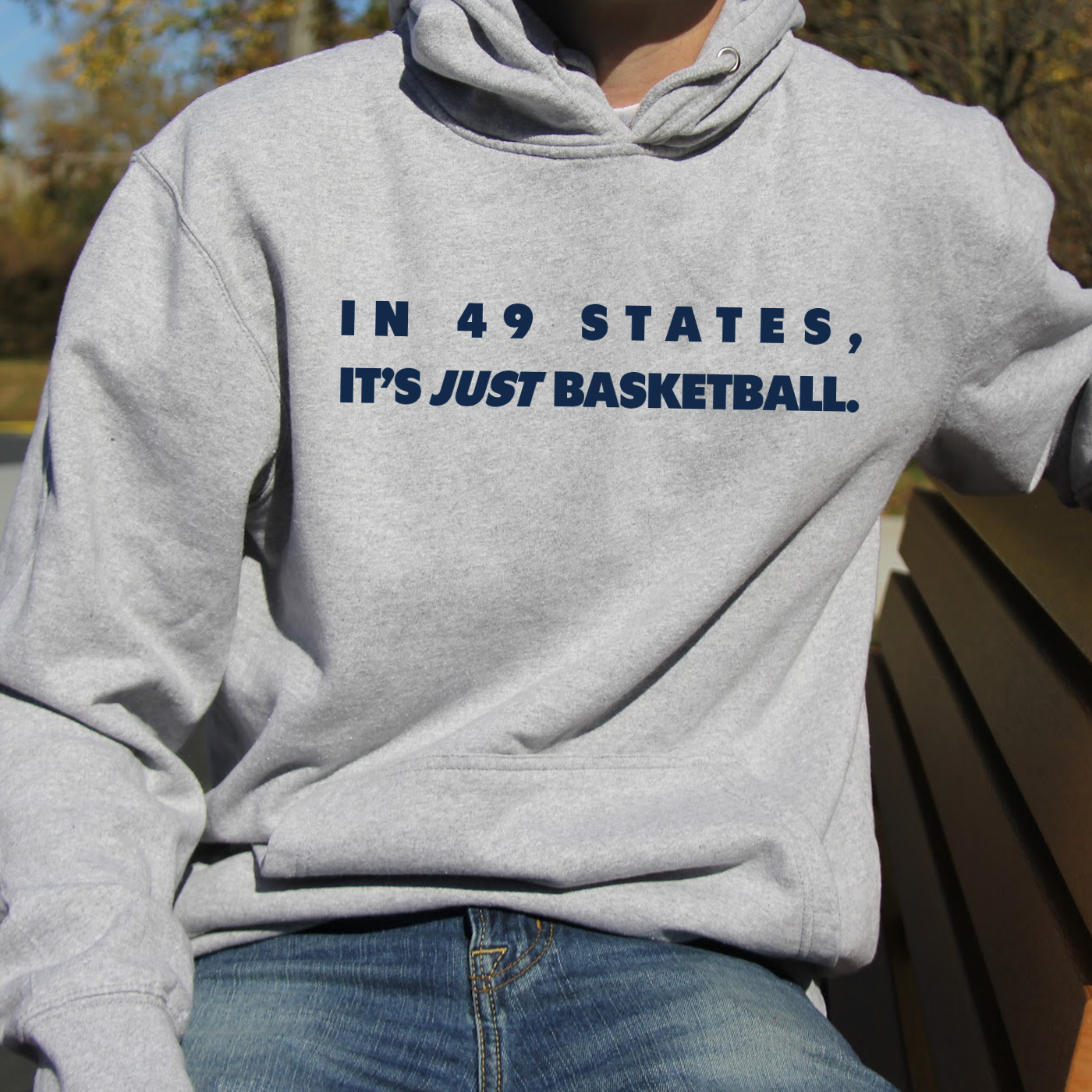 In 49 States (Navy and White) Hoodie