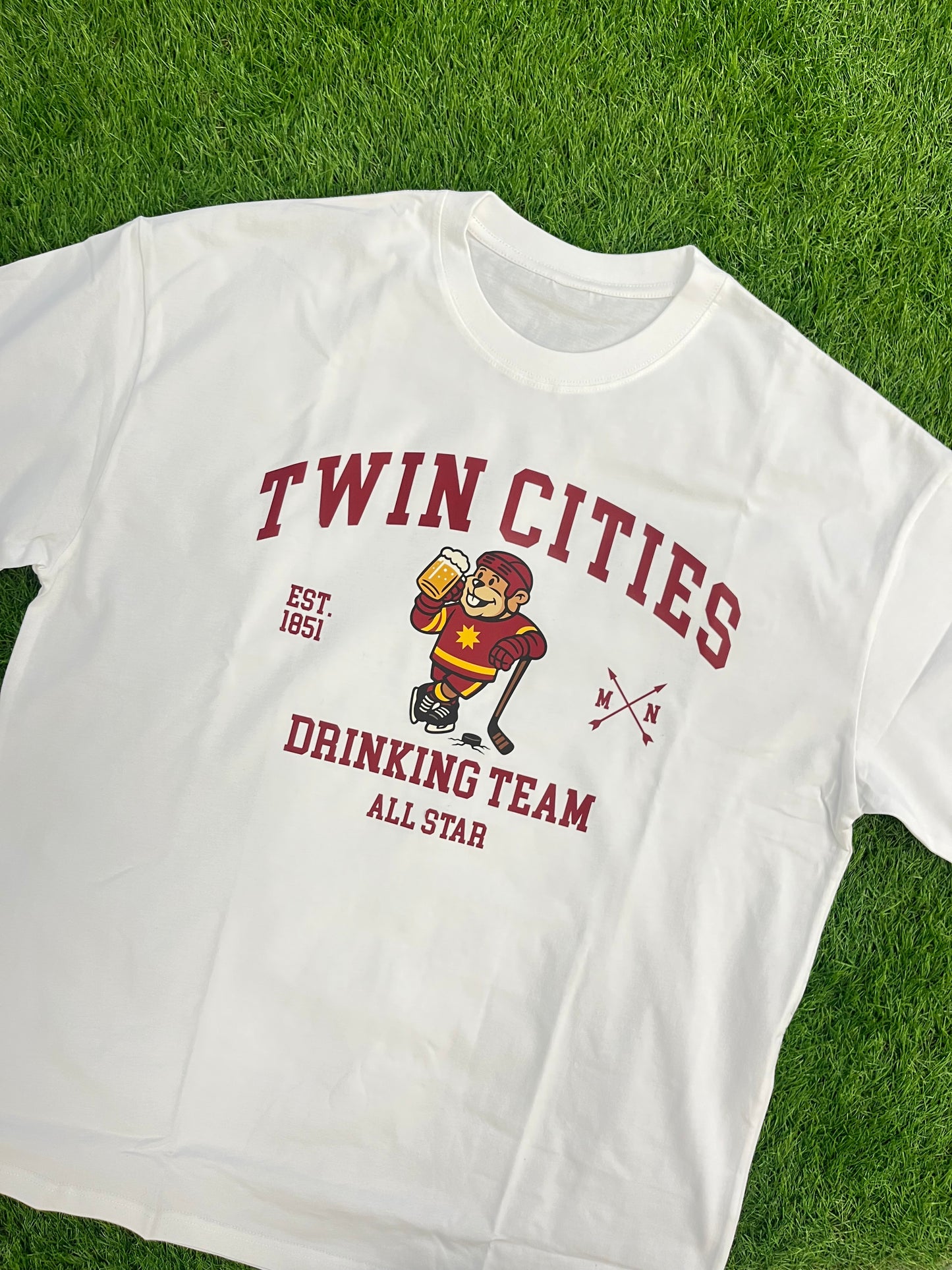 Oversized Twin Cities Drinking Team T-Shirt