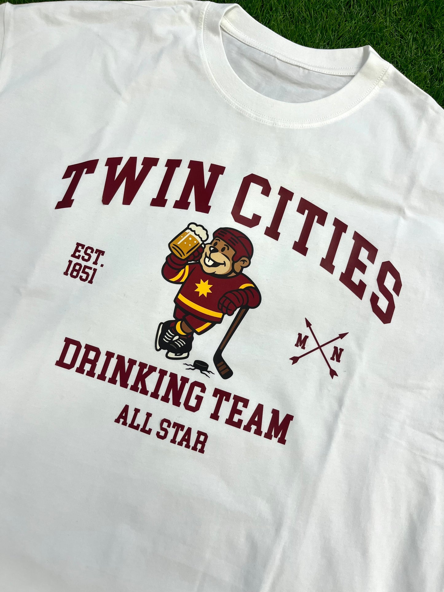 Oversized Twin Cities Drinking Team T-Shirt