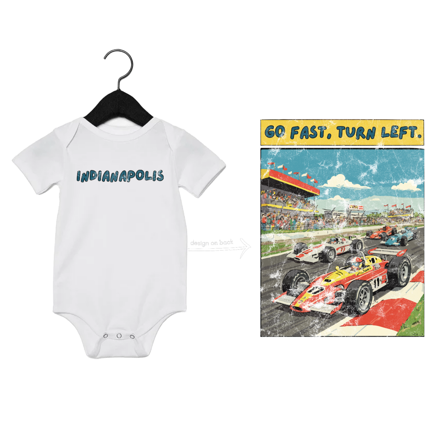 "Go fast, turn left" Onesie