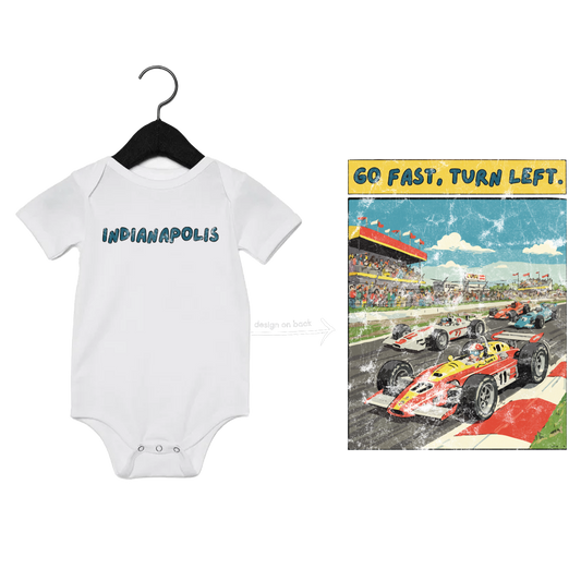"Go fast, turn left" Onesie
