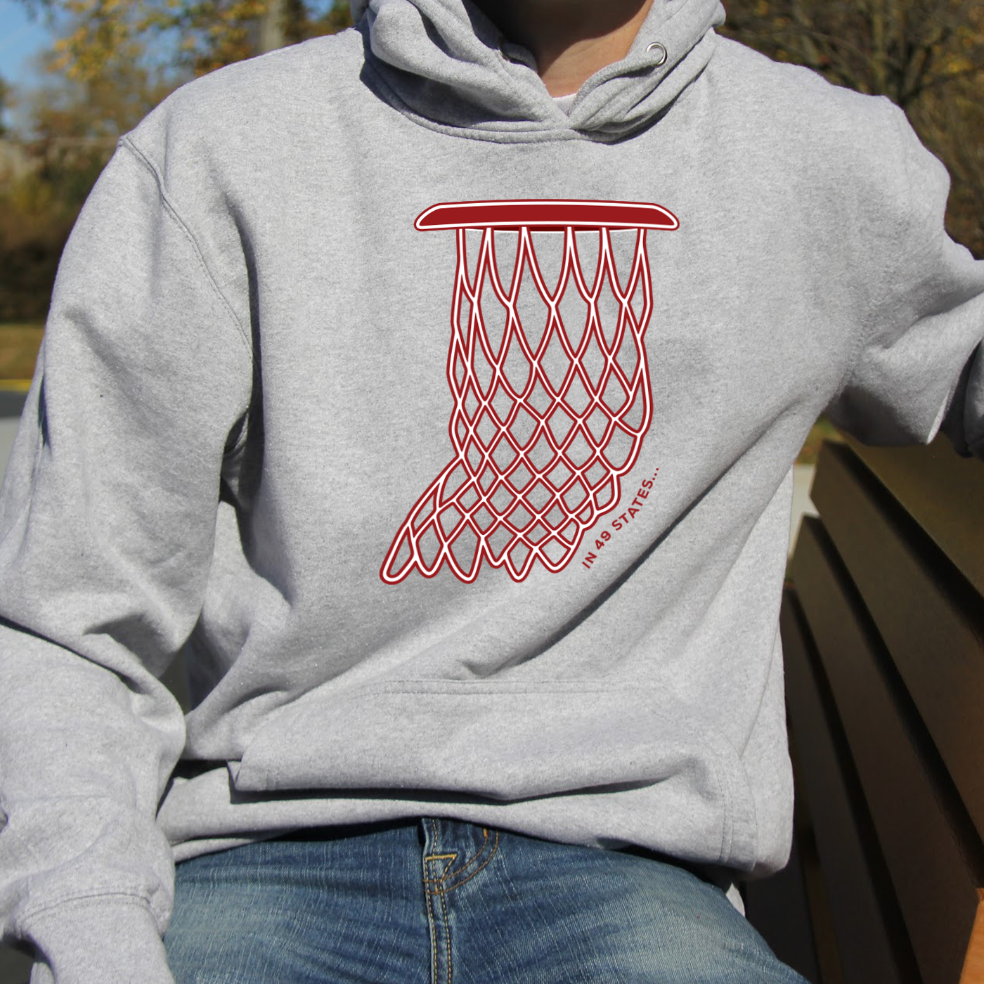 Indiana Net (Red and White) Hoodie